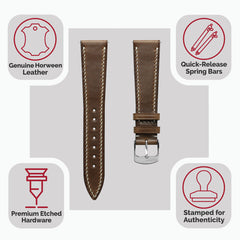 Dây đeo đồng hồ khâu tay thủ công chính hãng Horween Chromexcel® - Màu nâu nhạt