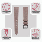 Arbor Handgenähte Denim-Design Echtes Leder Uhrenarmband - Quartz Rosa