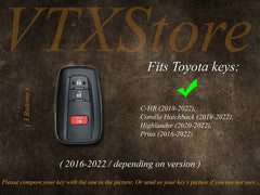 Bao da móc chìa khóa xe cá nhân hóa cho Toyota Highlander, C-HR, Prius, RAV4, ... Móc chìa khóa điều khiển từ xa Toyota, Quà tặng cho phái mạnh