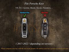 Bao da đựng chìa khóa điều khiển từ xa cá nhân hóa dành cho xe Porsche 911 718 Cayenne Macan Taycan Panamera ... Quà tặng dành cho phái mạnh