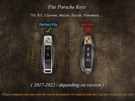 Bao da đựng chìa khóa điều khiển từ xa cá nhân hóa dành cho xe Porsche 911 718 Cayenne Macan Taycan Panamera ... Quà tặng dành cho phái mạnh