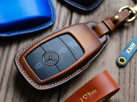Vỏ bảo vệ chìa khóa Mercedes, bao da cho xe Mercedes Benz CESG Class GLC GLK W177 W205 W213 W222 X167 AMG, vỏ chìa khóa điều khiển từ xa Mercedes.