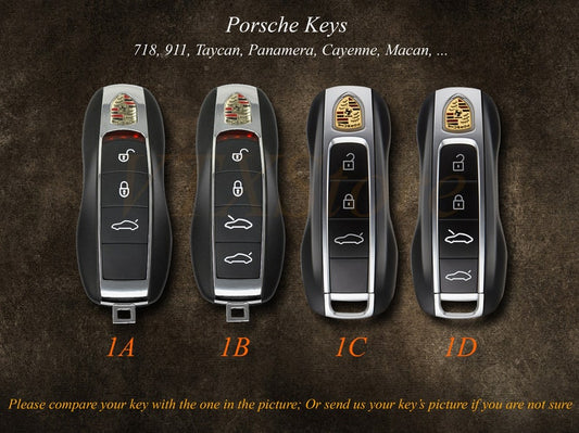 Ốp thủ công cho Porsche Macan, Vỏ bọc chìa khóa cho Porsche 911 718 Cayenne Taycan Panamera ... Quà tặng cho chồng, Chìa khóa điều khiển từ xa Porsche
