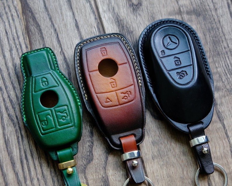 Bao da chìa khóa xe Mercedes mọi loại, vỏ chìa khóa da cho Mercedes CEGMRS SL, quà tặng cho nam giới, quà tặng Ngày của Cha, quà tặng cá nhân hóa.