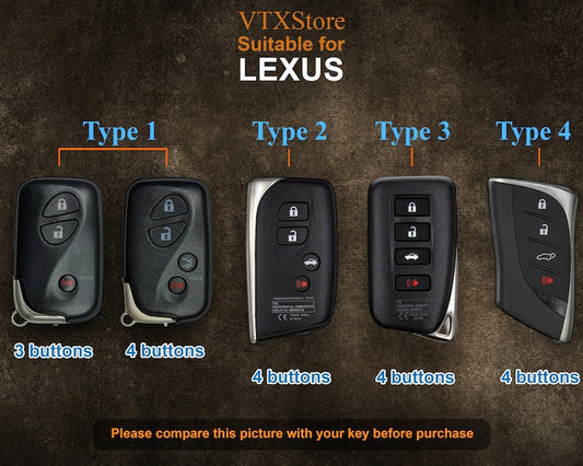 Bao da chìa khóa xe LEXUS mọi loại, vỏ chìa khóa bằng da cho Lexus RX450h, NX, CT200h, ... Quà tặng cho nam giới, quà tặng Ngày của Cha, quà tặng cá nhân hóa