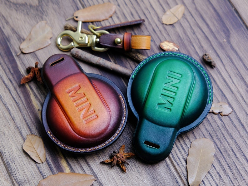 Bao da đựng chìa khóa xe Mini Countryman, vỏ bọc chìa khóa bằng da cho điều khiển từ xa mở cửa không cần chìa khóa Mini Countryman, quà tặng Mini Cooper cho nữ