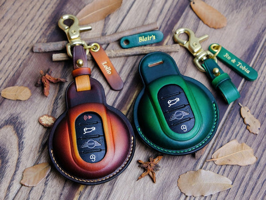 Bao da đựng chìa khóa xe Mini Countryman, vỏ bọc chìa khóa bằng da cho điều khiển từ xa mở cửa không cần chìa khóa Mini Countryman, quà tặng Mini Cooper cho nữ
