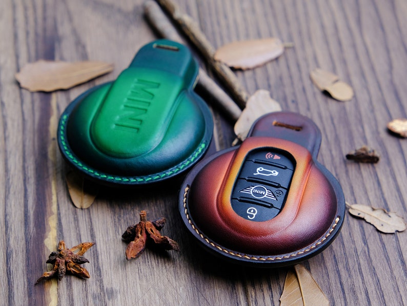 Bao da đựng chìa khóa xe Mini Countryman, vỏ bọc chìa khóa bằng da cho điều khiển từ xa mở cửa không cần chìa khóa Mini Countryman, quà tặng Mini Cooper cho nữ