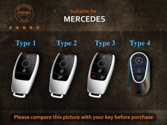 Móc khóa da thủ công cho xe Mercedes-Benz GLE, vỏ chìa khóa xe hơi bằng da thủ công phù hợp với Mercedes Benz CE S-Class GLA GLC, phụ kiện Mercedes