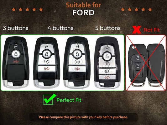 Bao da chìa khóa xe Ford Edge ST, chìa khóa da cho Ford Edge ST Ranger Mustang Maverick..., Quà tặng cho nam, Quà tặng cho bố, Quà tặng cá nhân hóa