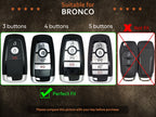 Bao đựng chìa khóa Ford Bronco, có logo cá nhân hóa ở mặt sau, vỏ bọc chìa khóa bằng da cho Ford Bronco Bronco Sport F-150 F-350, vỏ bọc chìa khóa thông minh Ford.
