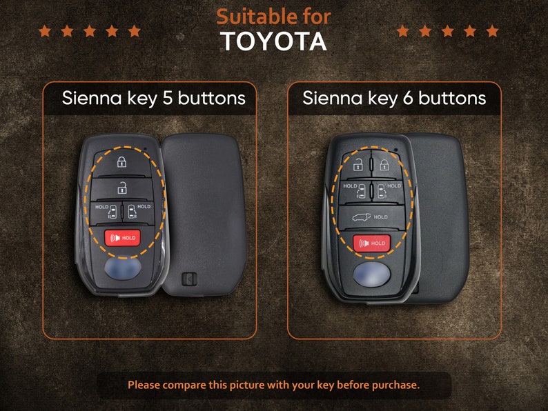 Bao da chìa khóa ô tô – da thuộc thảo mộc – cho Toyota