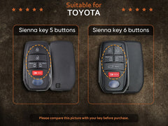 Bao da chìa khóa ô tô – da thuộc thảo mộc – cho Toyota