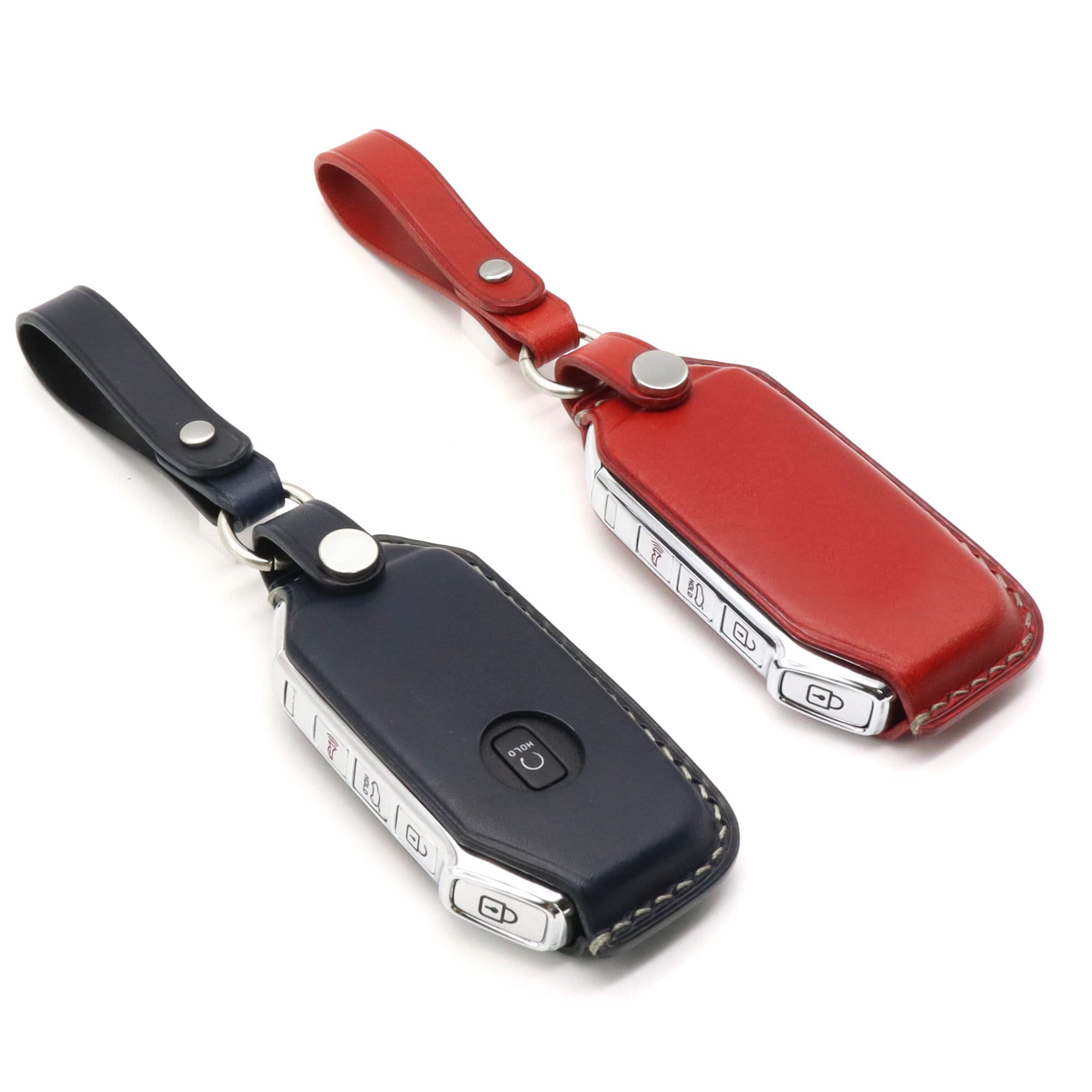 Hand Stitched Leather Key Fob Cover: Kia Forte Niro Seltos Sorento Soul Sportage Telluride