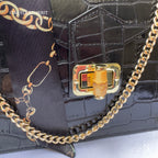 Italian Leather Tote Bag – Elegant Top Handle Purse with Scarf – Handmade in Florence