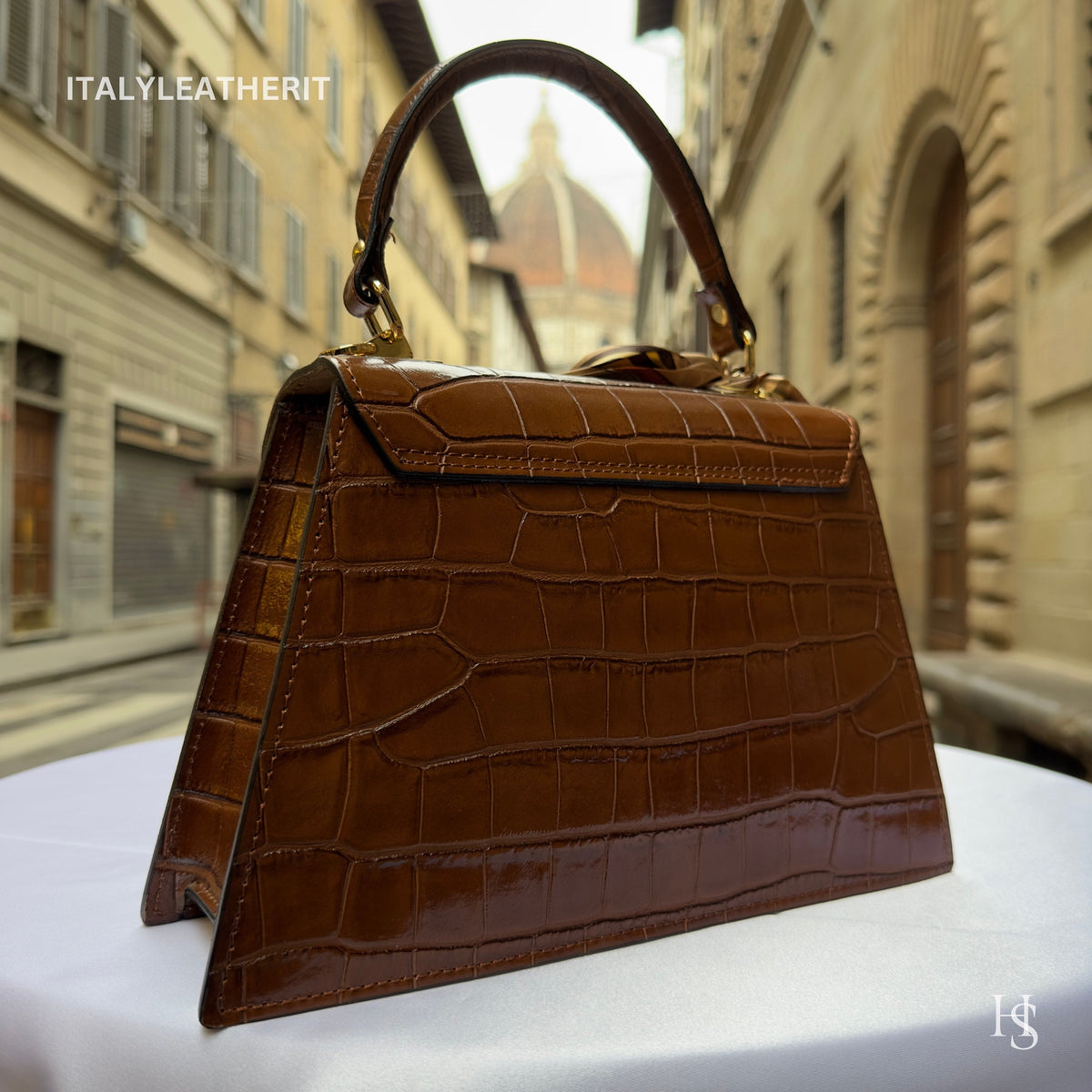 Túi tote da – Nâu – thủ công