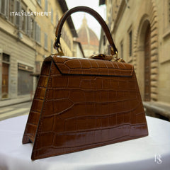 Túi tote da – Nâu – thủ công
