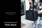 Black Leather Tote Bag: Distressed Calf, Large Work Bag
