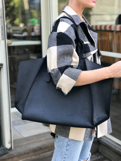 Túi tote da – da bê – Đen