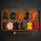 Leather Initial Charm Keychain Accessories - Handcrafted Personalized Leather Initial Piece With keyring Personalized Gift For Her