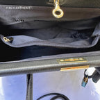Italian Handmade Leather Bags For Woman l l Elegant Leather Tote From Florence, Black bag, Lock bag