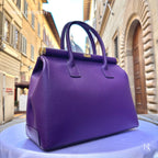 Italian Handmade Leather Bags for Women, Elegant Leather Tote with Lock and Key