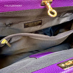 Italian Handmade Leather Bags for Women, Elegant Leather Tote with Lock and Key