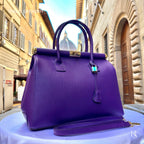 Italian Handmade Leather Bags for Women, Elegant Leather Tote with Lock and Key