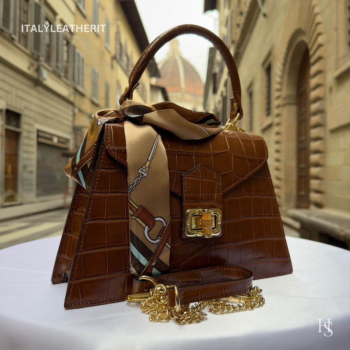 Túi tote da – Nâu – thủ công