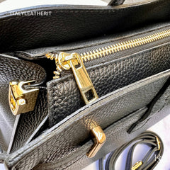 Túi tote da – dành cho nữ – Đen – thủ công