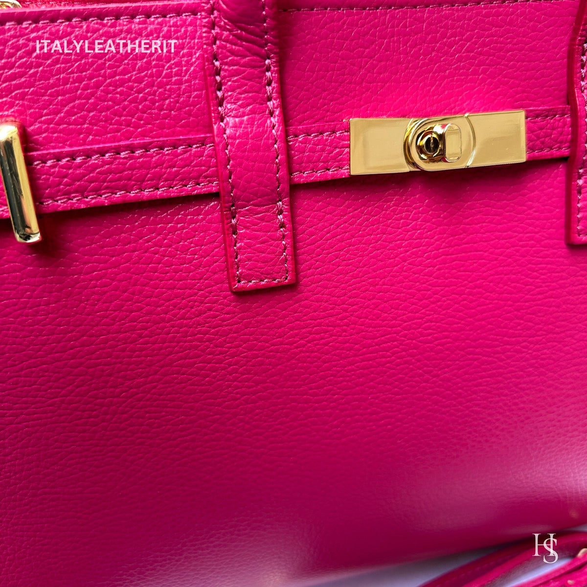 Túi tote da – dành cho nữ – Hồng fuchsia – thủ công