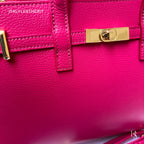 Italian Handmade Leather Tote Bag for Women, Made in Italy, Fuchsia