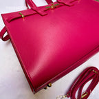 Italian Handmade Leather Tote Bag for Women, Made in Italy, Fuchsia