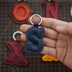 Leather Initial Charm Keychain Accessories - Handcrafted Personalized Leather Initial Piece With keyring Personalized Gift For Her