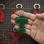 Leather Initial Charm Keychain Accessories - Handcrafted Personalized Leather Initial Piece With keyring Personalized Gift For Her