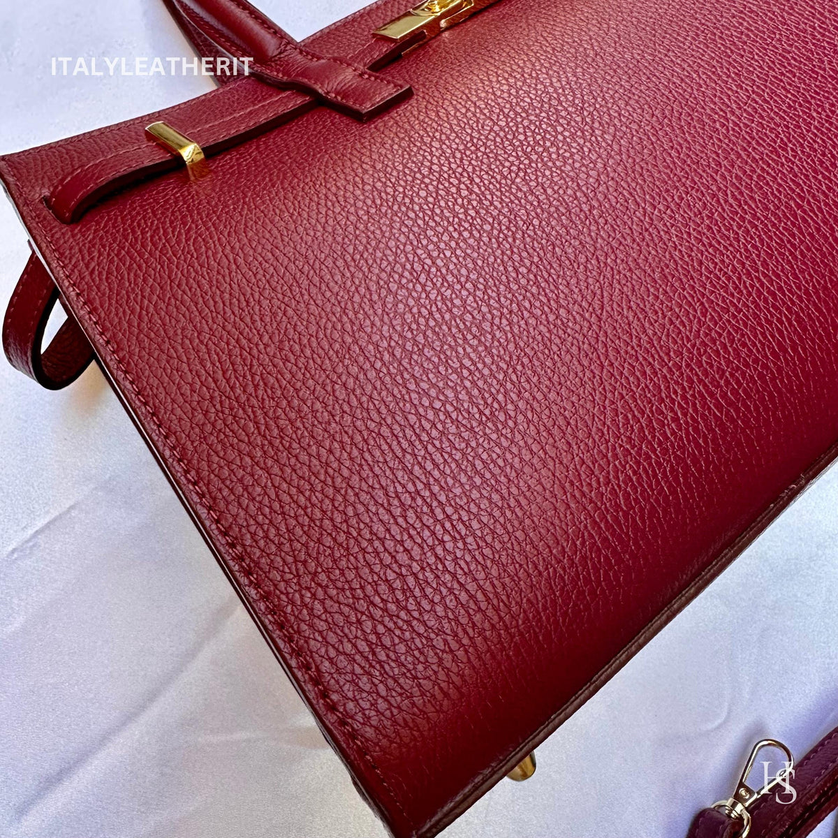 Túi tote da – dành cho nữ – Đỏ burgundy – thủ công