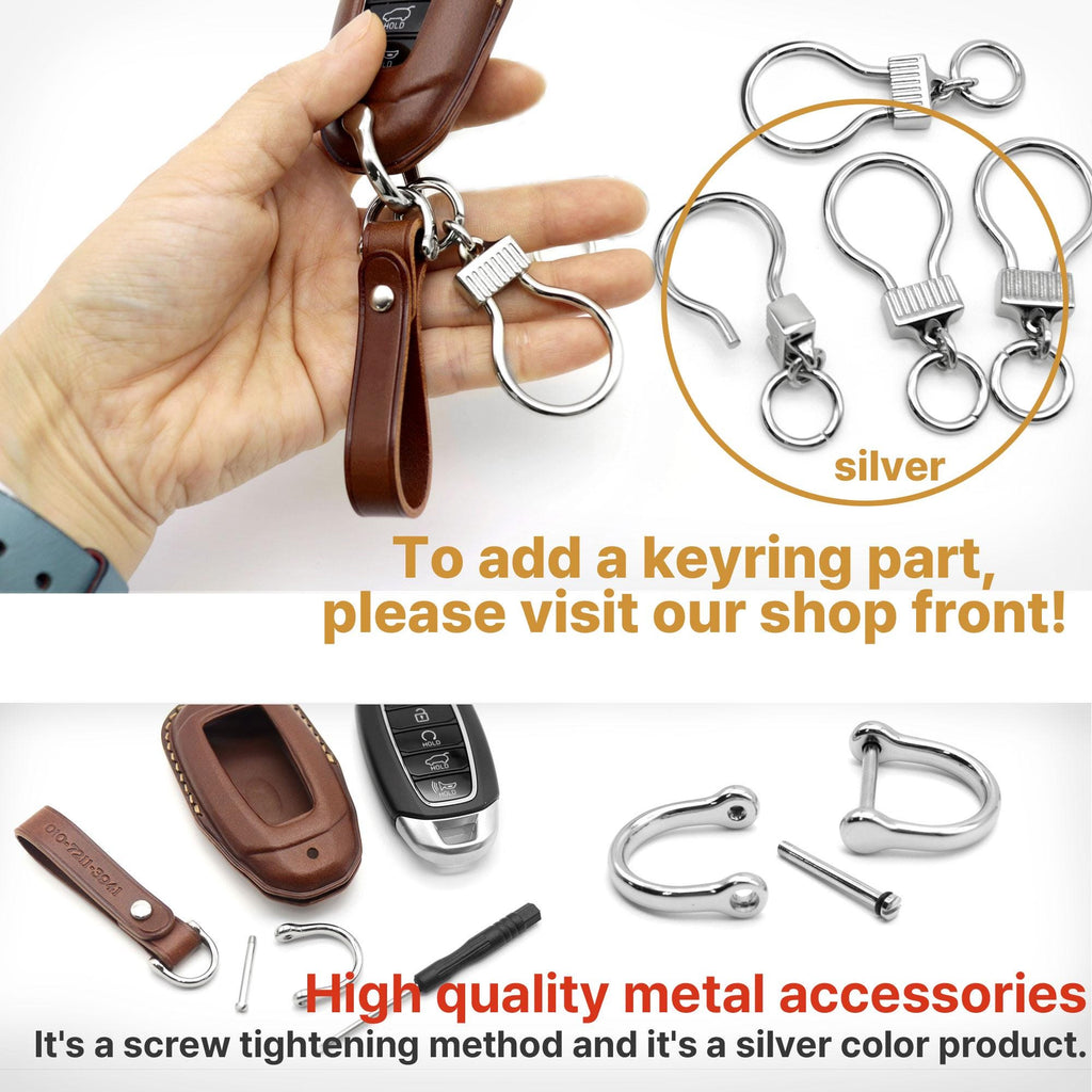 Leather Car Key Fob Cover: Hyundai Palisade, Santa Fe, Avante