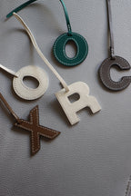 Handmade Leather Alphabet Bag Charm: Personalized Purse Decor