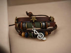 Unisex Music Beads Bracelet – Handmade Adjustable Knitted Leather Wristband for Men &amp; Women