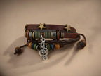 Unisex Music Beads Bracelet – Handmade Adjustable Knitted Leather Wristband for Men &amp; Women
