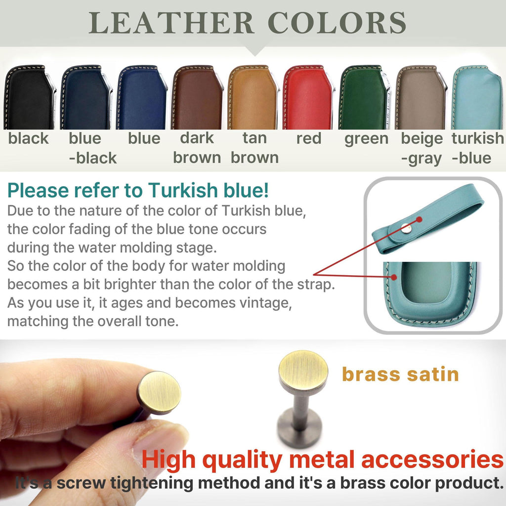 Handmade Leather Car Key Fob Cover: Mini Cooper Smart Key Case