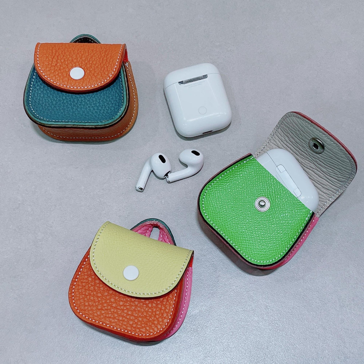 Túi xách da – da bò – cho AirPods – thủ công
