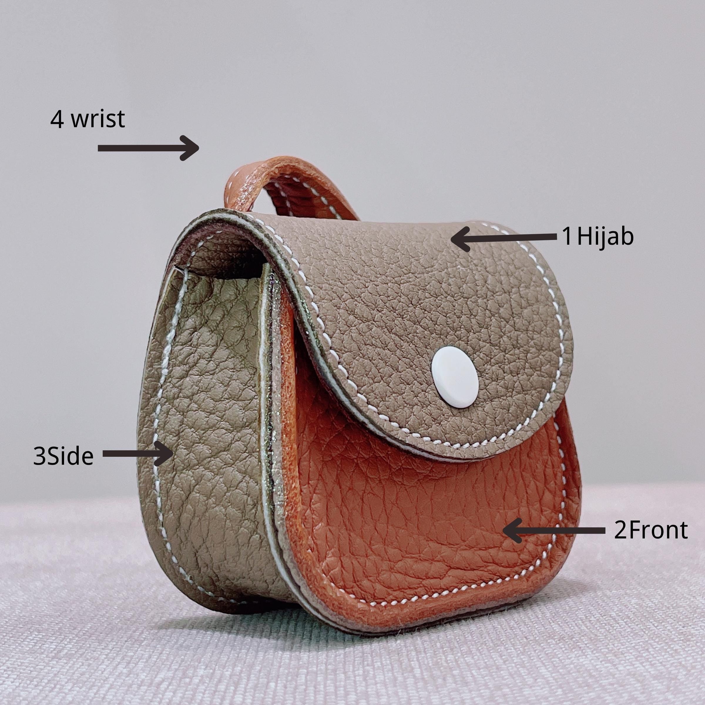 Handmade Pebble Leather AirPods Case, Coin Purse, Bag Charm Accessory