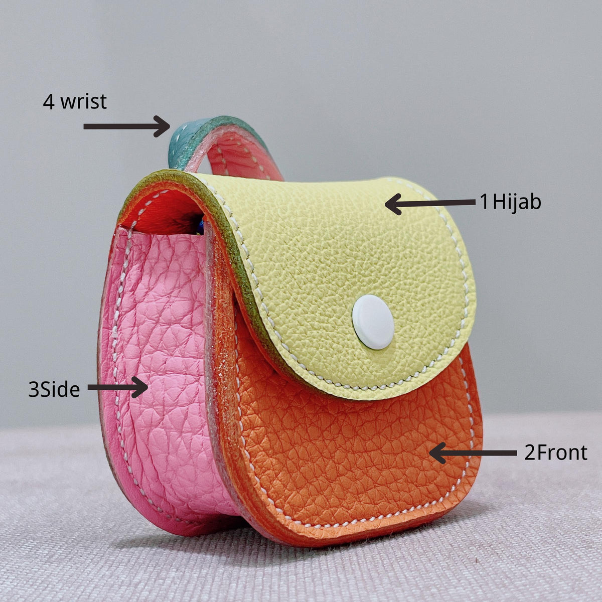 Túi xách da – da bò – cho AirPods – thủ công