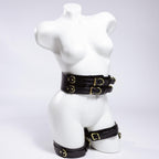 Thigh Harness Belt,Faux Leather Harness Straps,Bondage Harness,Fetish Strap Gear,Hip Harness Straps,Adjustable Strap Harness,Body Strap Gear