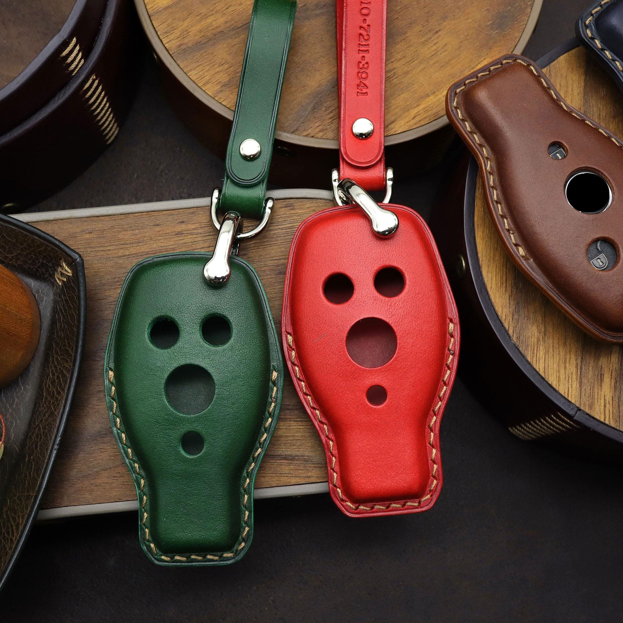 Leather Benz Car Key Fob Cover: Handmade Italian Leather