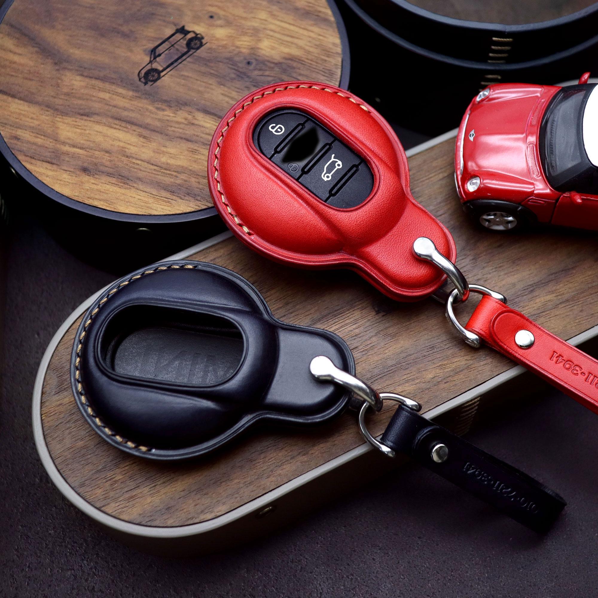 Buttero Leather Key Fob Cover for MINI Cooper: Handmade Car Key Case