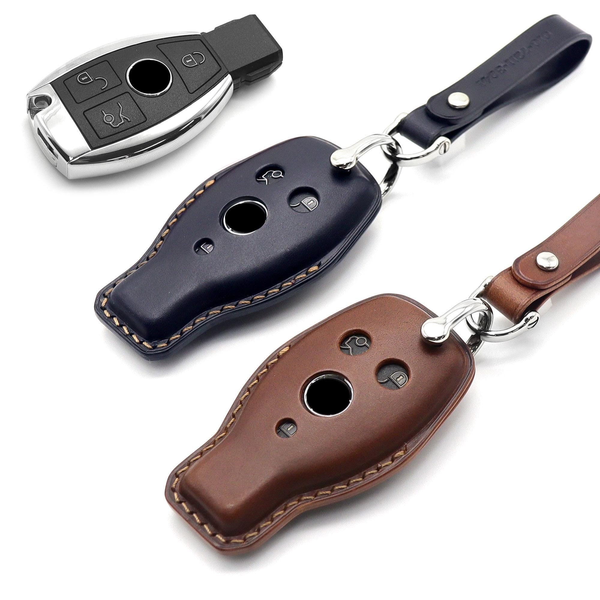 Leather Benz Car Key Fob Cover: Handmade Italian Leather
