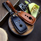 Leather Car Key Fob Cover: Mercedes Benz E/C/GLC Class Key Case
