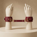 Restraint cuffs set, Leather hand and ankle cuffs, Leather hand bondage, Bondage ankle cuffs, Leather bondage set, Restraint leather cuffs